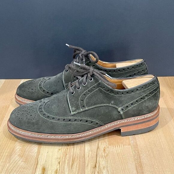 Paco Rodriguez Dark Green Suede Wingtips. Like new! Size 42/US 9.5-10. - Picture 4 of 11